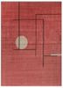 red and orange wool hand knotted Rug
