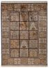 gulmarg beige and brown silk hand knotted Rug - HeadShot