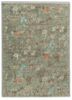 far east green wool and silk hand knotted Rug - HeadShot