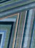 linear blue wool and viscose hand tufted Rug - HeadShot
