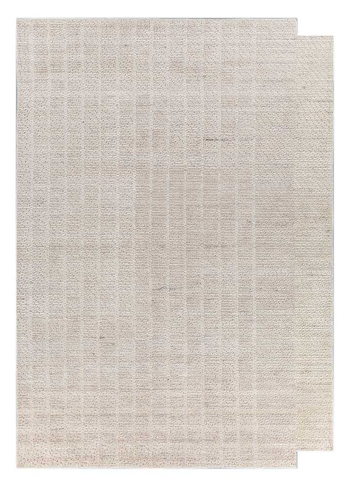 saga ivory wool hand loom Rug - HeadShot