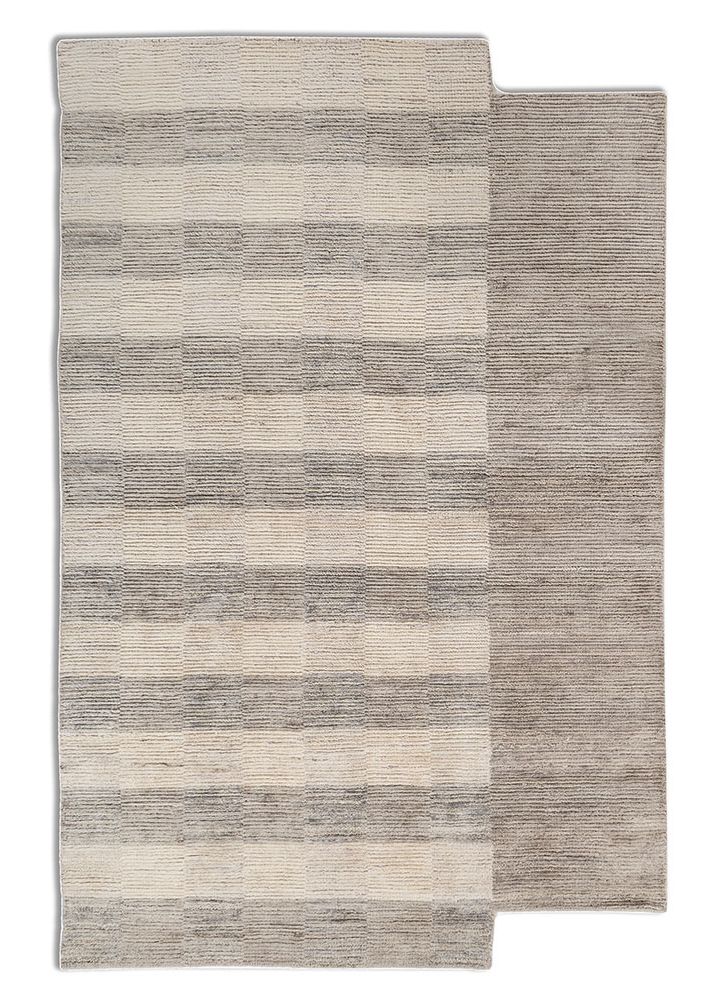saga blue wool hand loom Rug - HeadShot