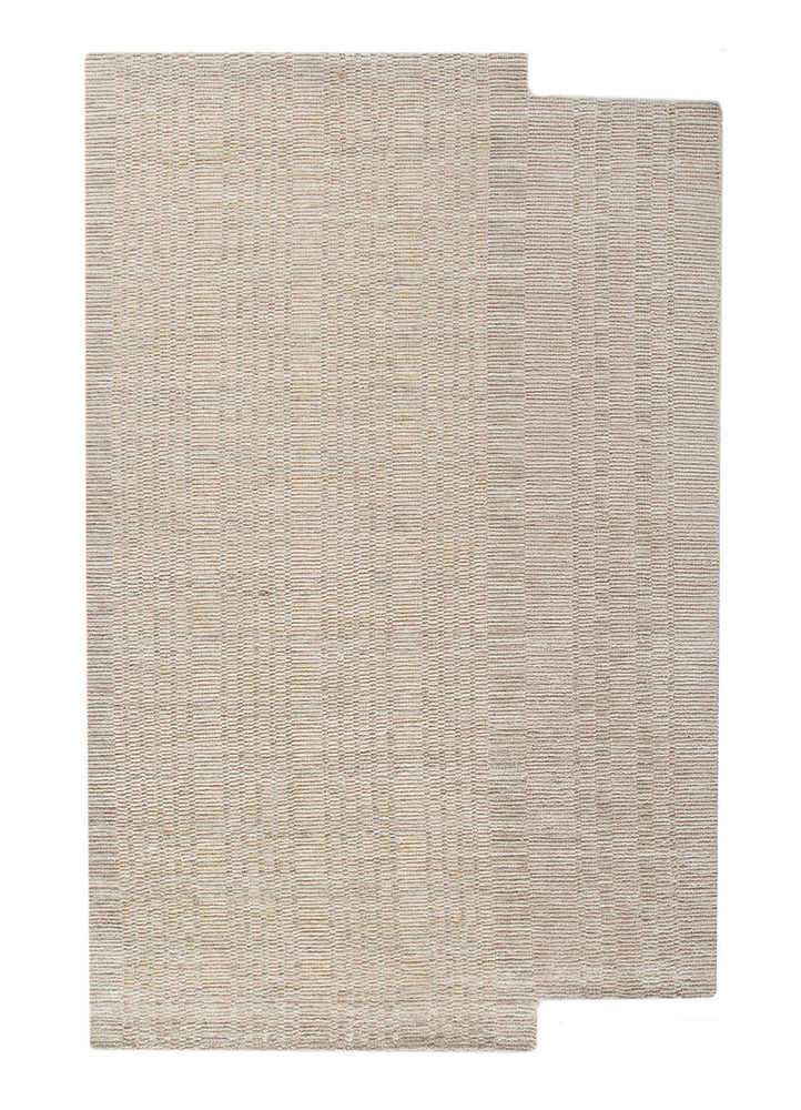 saga grey and black wool and tencil hand loom Rug - HeadShot
