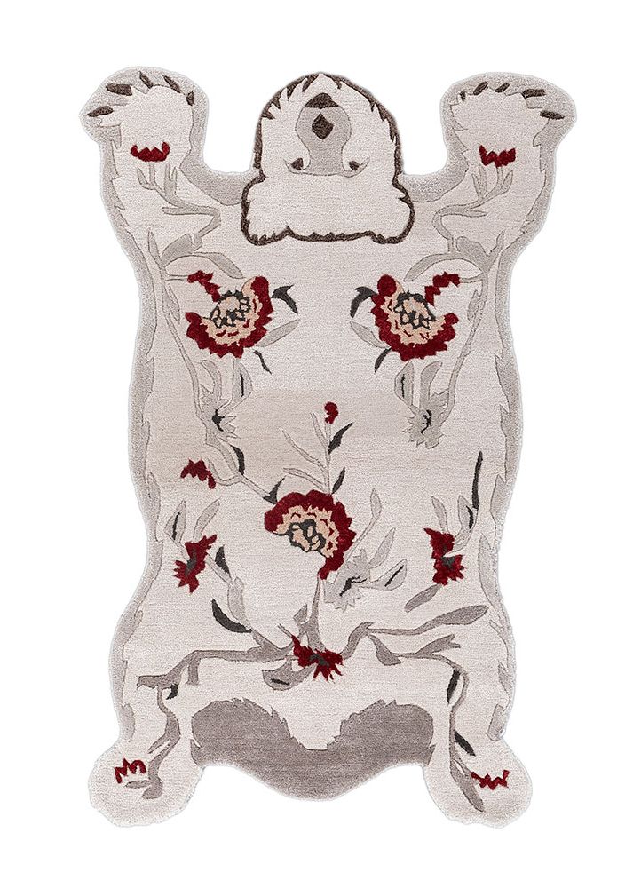wild wanderlust ivory wool and viscose hand tufted Rug - HeadShot