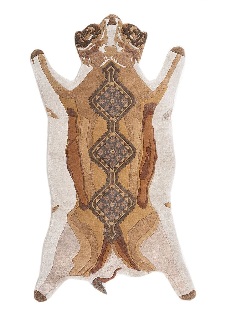 wild wanderlust ivory wool and viscose hand tufted Rug - HeadShot