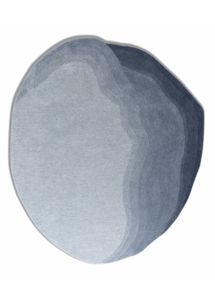chroma blue wool hand tufted Rug - HeadShot