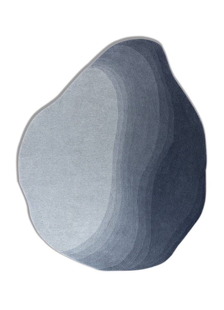 chroma blue wool hand tufted Rug - HeadShot
