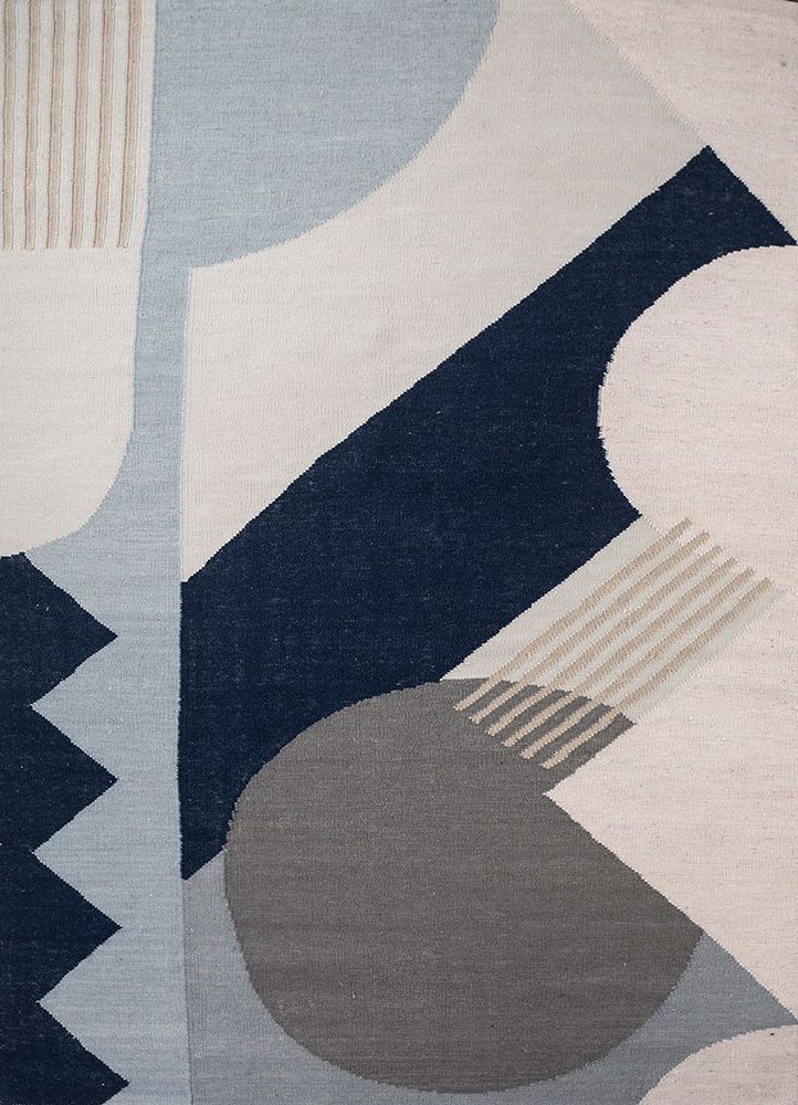 checkers grey and black wool flat weaves Rug - HeadShot