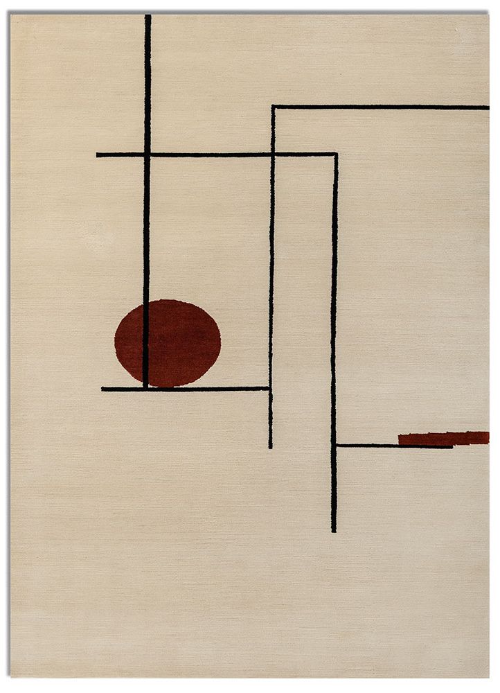sthir green wool hand knotted Rug - HeadShot