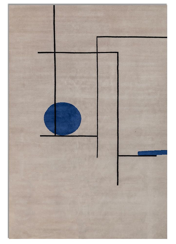 sthir ivory wool hand knotted Rug - HeadShot
