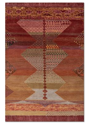 manchaha gold wool and bamboo silk hand knotted Rug