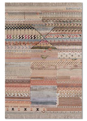 freedom manchaha ivory wool and bamboo silk hand knotted Rug