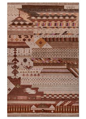 freedom manchaha pink and purple wool and bamboo silk hand knotted Rug