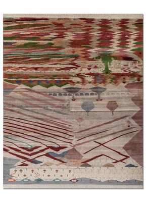 freedom manchaha ivory silk hand knotted Rug