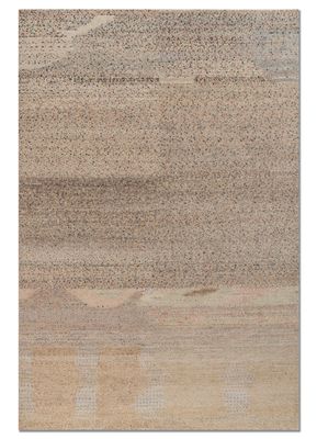kavi x manchaha ivory wool hand knotted Rug