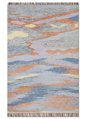 kavi x freedom manchaha pink and purple wool hand knotted Rug