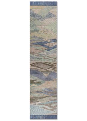 kavi x freedom manchaha pink and purple wool hand knotted Rug