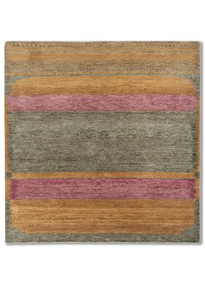 kavi x manchaha green wool hand knotted Rug