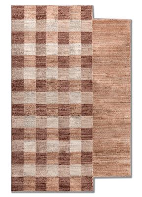  red and orange wool hand loom Rug