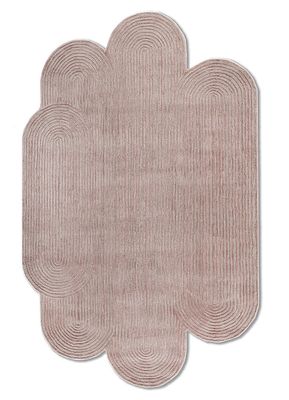  grey and black wool and viscose hand tufted Rug