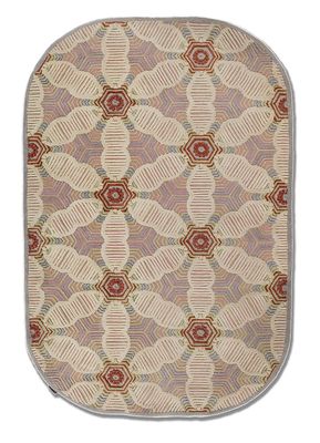  beige and brown wool and viscose hand tufted Rug