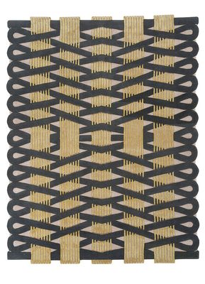  grey and black wool and viscose hand tufted Rug