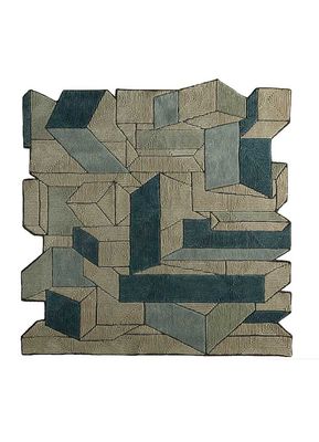  grey and black wool and viscose hand tufted Rug