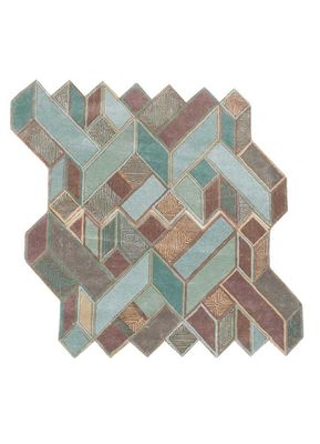  grey and black wool and viscose hand tufted Rug