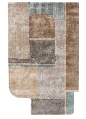  grey and black viscose hand tufted Rug