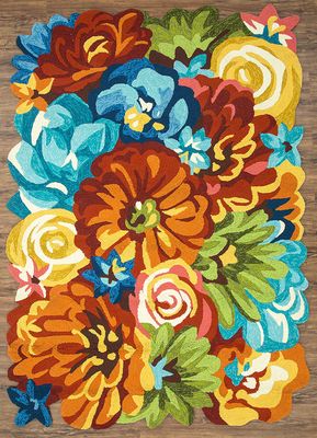  red and orange polyester hand tufted Rug