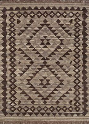  beige and brown afghan wool flat weaves Rug