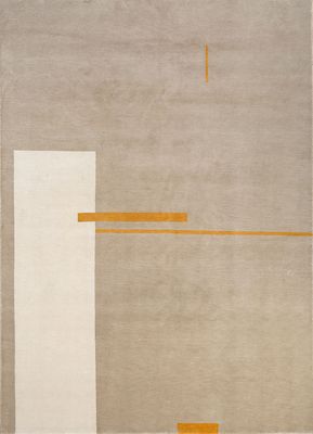  gold wool hand knotted Rug