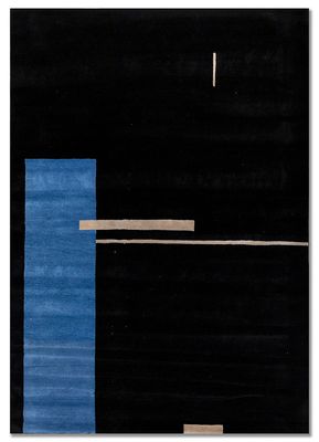  grey and black wool hand knotted Rug