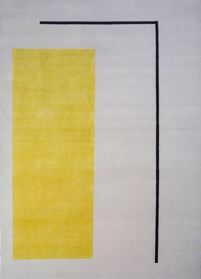  ivory wool hand knotted Rug