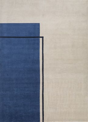  ivory wool hand knotted Rug