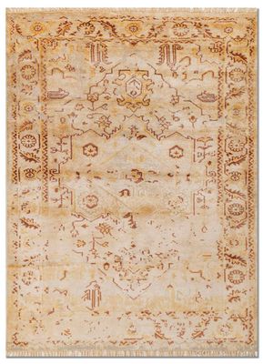  grey and black viscose hand knotted Rug