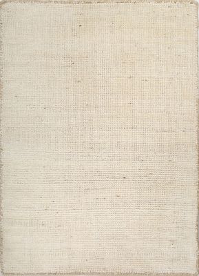  ivory wool hand knotted Rug
