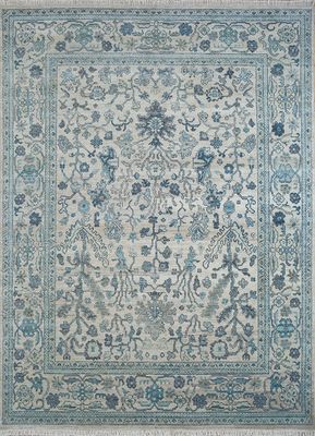  ivory afghan wool hand knotted Rug