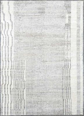  beige and brown wool hand knotted Rug