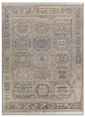  grey and black wool hand knotted Rug