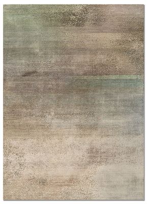  blue wool and silk hand knotted Rug