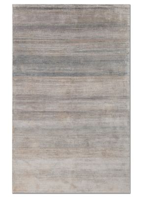  blue wool and silk hand knotted Rug