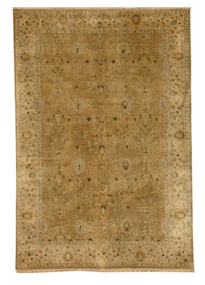  gold silk hand knotted Rug