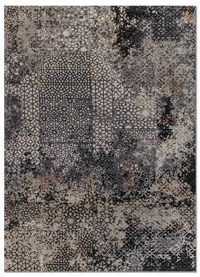  ivory wool and silk hand knotted Rug