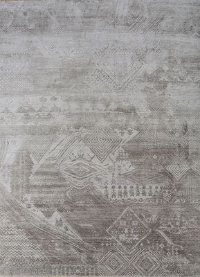  grey and black wool and silk hand knotted Rug