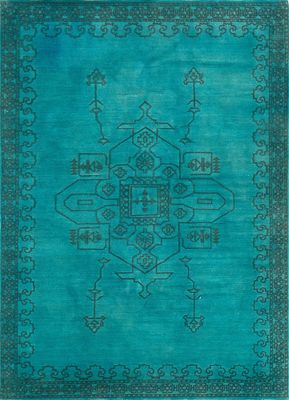 maryul green wool hand knotted Rug