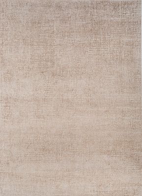  ivory wool and bamboo silk hand knotted Rug