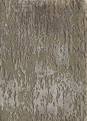  beige and brown wool and bamboo silk hand knotted Rug