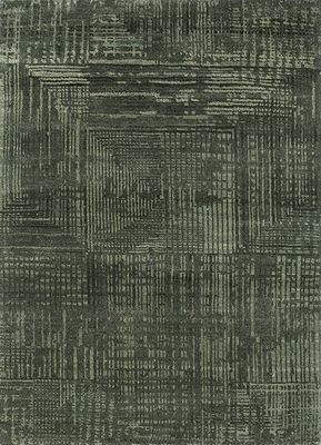  green wool and bamboo silk hand knotted Rug