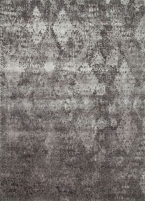  grey and black  hand knotted Rug